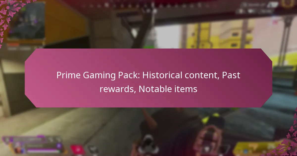 Prime Gaming Pack: Historical content, Past rewards, Notable items
