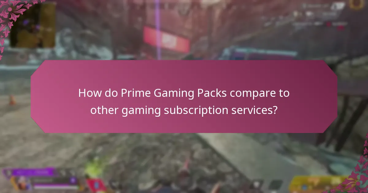 How do Prime Gaming Packs compare to other gaming subscription services?