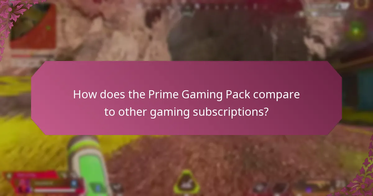 How does the Prime Gaming Pack compare to other gaming subscriptions?