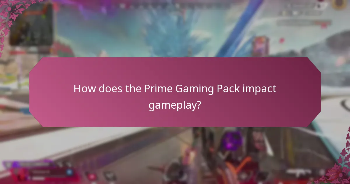 How does the Prime Gaming Pack impact gameplay?