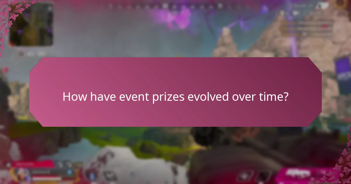 How have event prizes evolved over time?