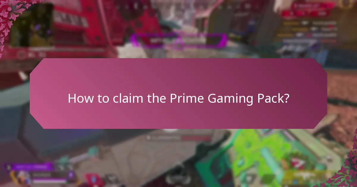 How to claim the Prime Gaming Pack?