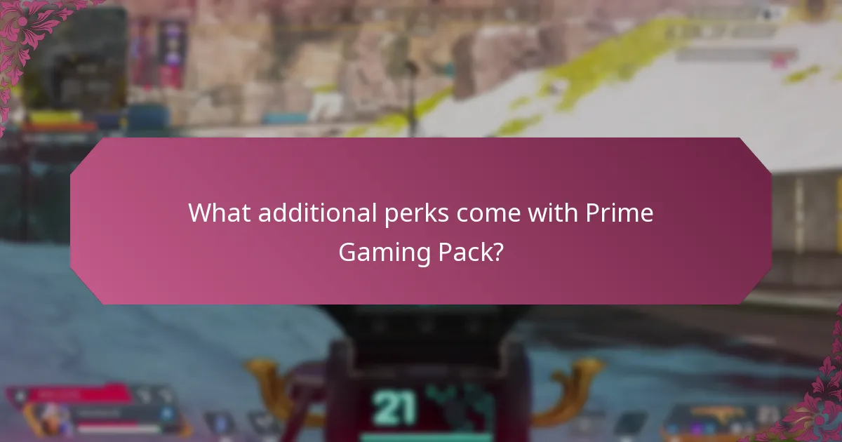 What additional perks come with Prime Gaming Pack?
