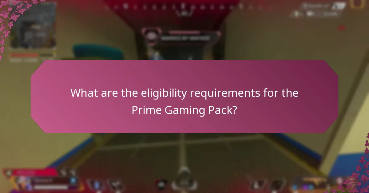 What are the eligibility requirements for the Prime Gaming Pack?