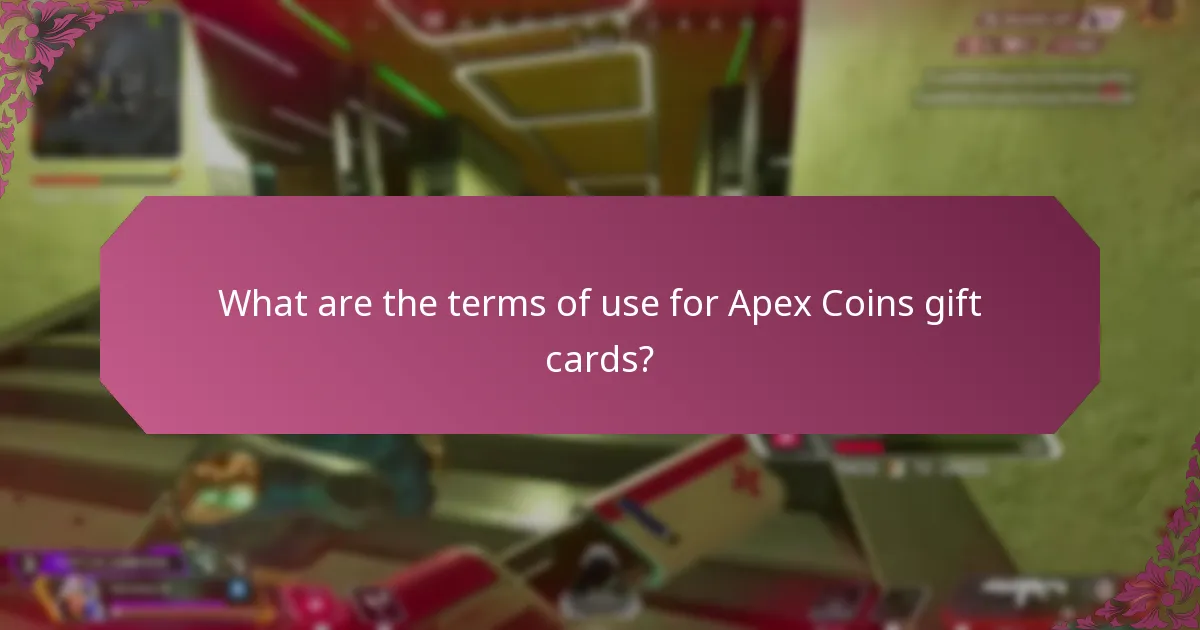 What are the terms of use for Apex Coins gift cards?