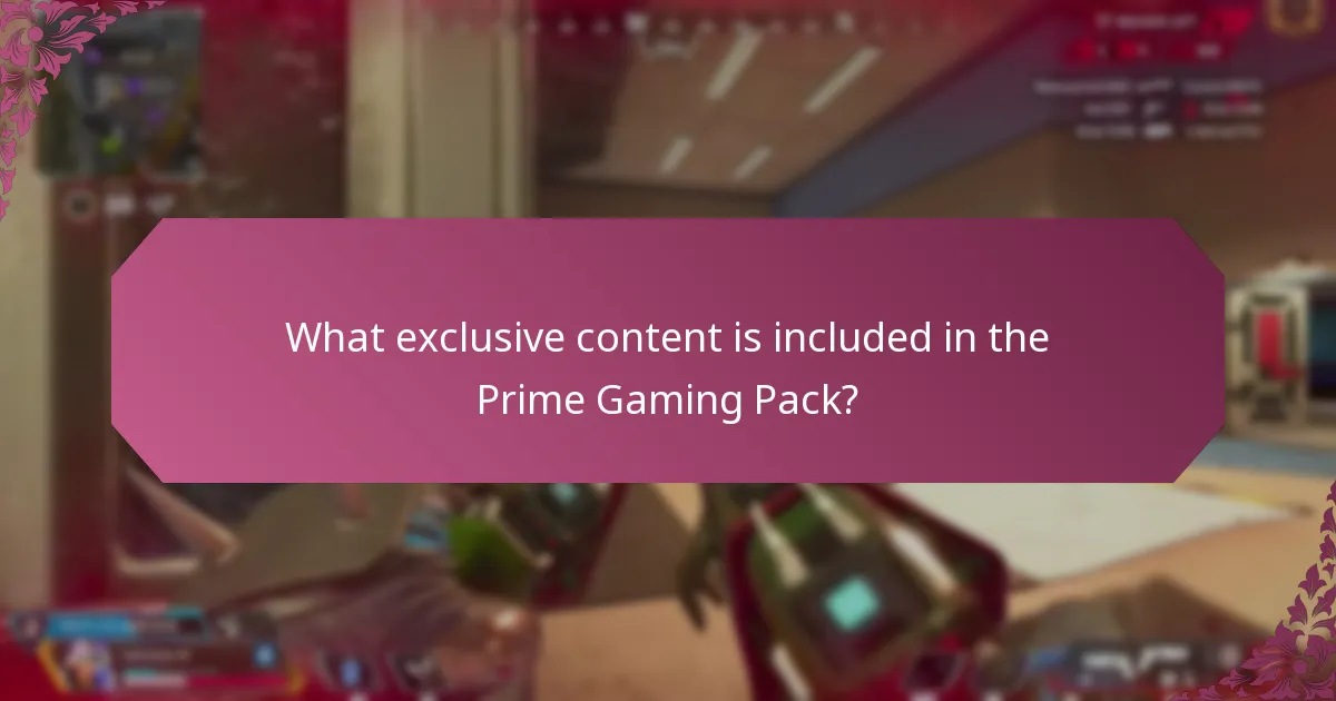 What exclusive content is included in the Prime Gaming Pack?