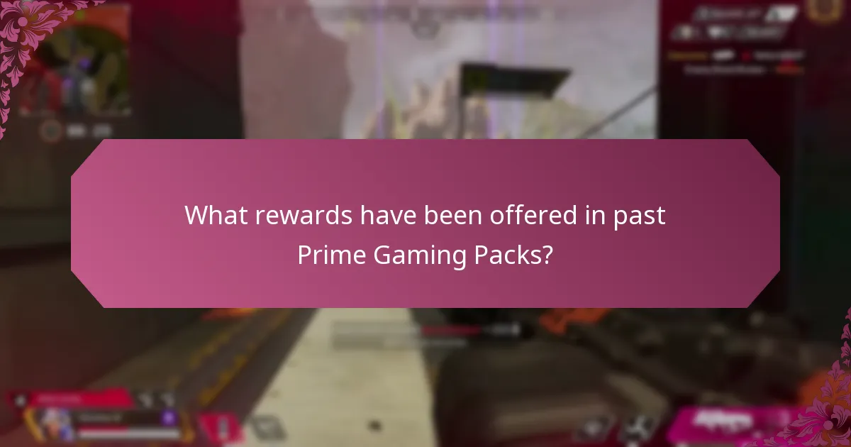 What rewards have been offered in past Prime Gaming Packs?