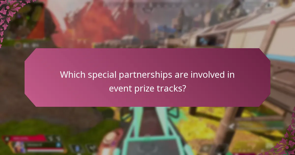 Which special partnerships are involved in event prize tracks?